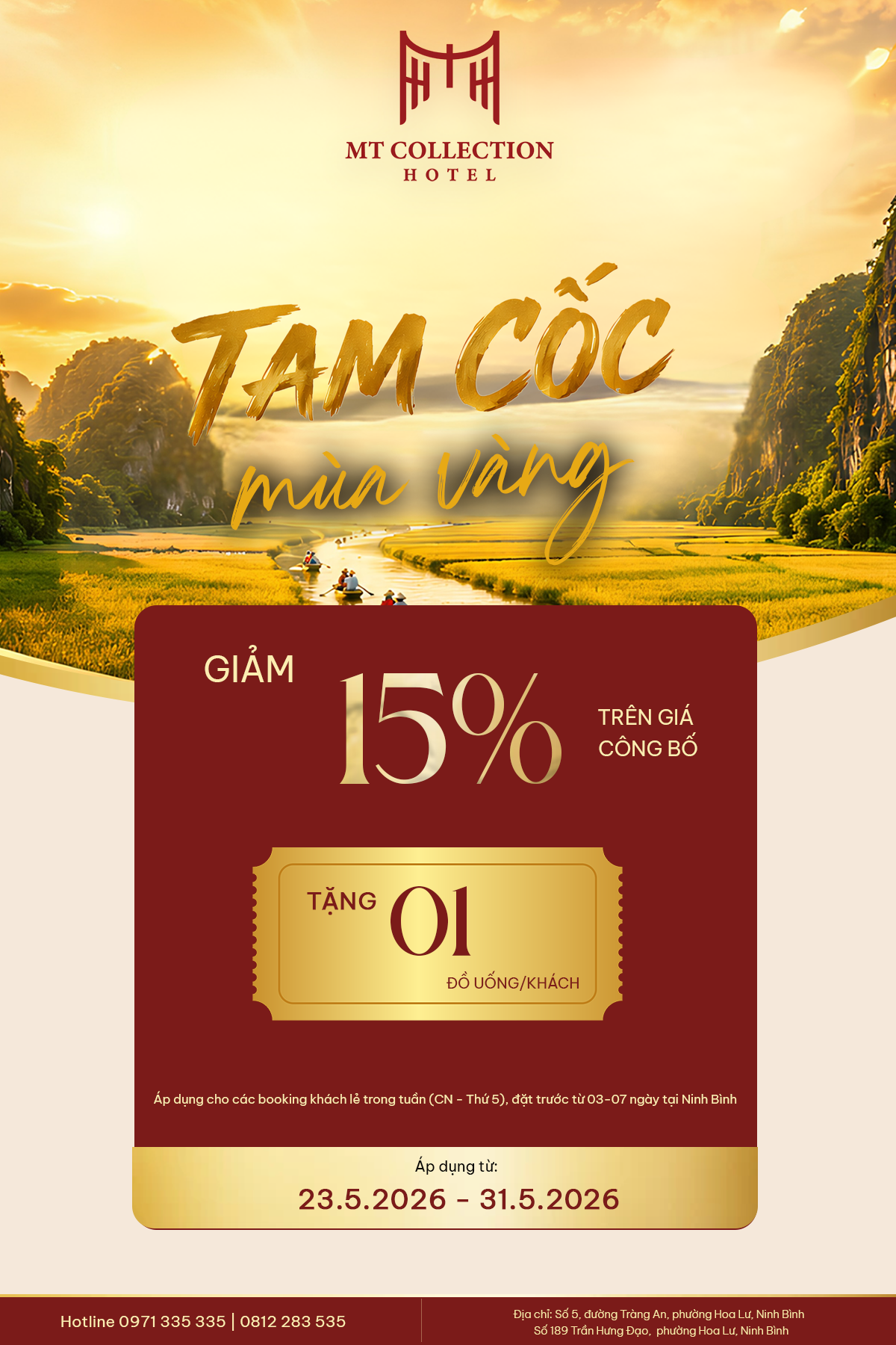 ưu đãi đặt phòng MT Collection